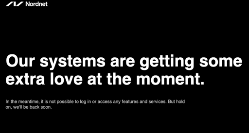 Nordnet website saying that "Our systems are getting some extra love ad the moment."